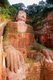 The Leshan Giant Buddha (Lèshān Dàfó) was built during the Tang Dynasty (618–907 CE). It is carved out of a cliff face that lies at the confluence of the Minjiang, Dadu and Qingyi rivers in the southern part of Sichuan province in China, near the city of Leshan. The stone sculpture faces Mount Emei, with the rivers flowing below his feet. It is the largest carved stone Buddha in the world and at the time of its construction was the tallest statue in the world.